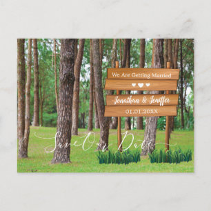 Carte Postale Faire-part Mariage Forêt et Nature Sauvez la date
