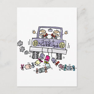 Carte Postale Faire-part Mariage gay juste mariés