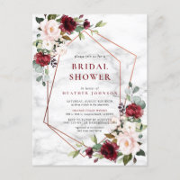 Mariage géométrique cuivre Marbre bordeaux Douche