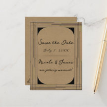 Mariage Lignes Modernes Minimales Kraft Noir