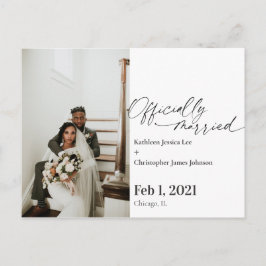 Carte Postale Faire-part Mariage marié officiellement moderne