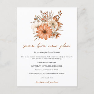Carte Postale Faire-part Mariage Même Amour Nouveau Projet Date Automne Flo
