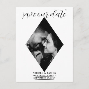 Carte Postale Faire-part Mariage minime au diamant moderne Enregistrer la d