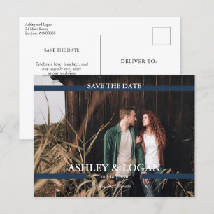 Carte Postale Faire-part Mariage moderne Enregistrer la photo de la date