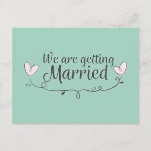 Carte Postale Faire-part Mariage Moderne Nous nous marions Doodle