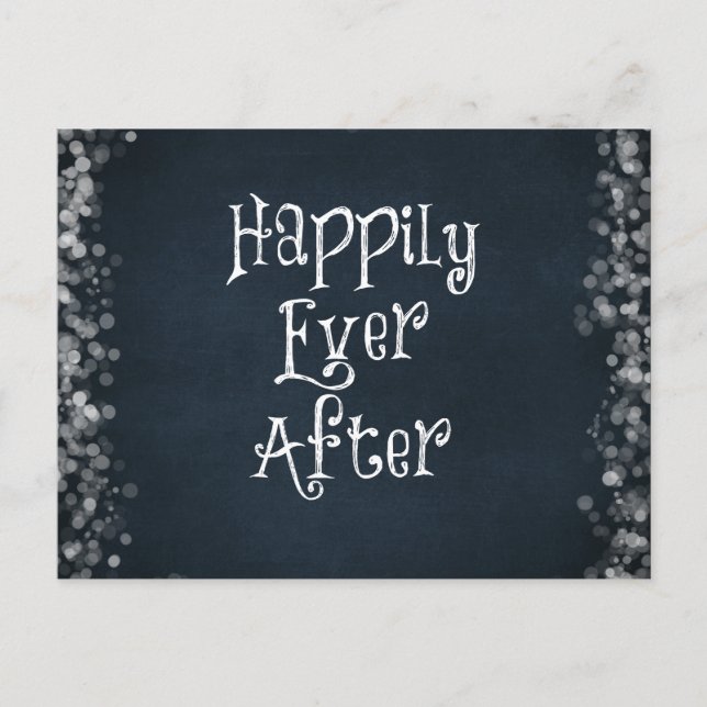 Carte Postale Faire-part Mariage ou anniversaire de mariage Happily Ever Af (Devant)