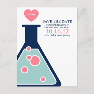 Carte Postale Faire-part Mariage parfait de chimie Enregistrer la date