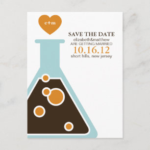 Carte Postale Faire-part Mariage parfait de chimie Enregistrer la date