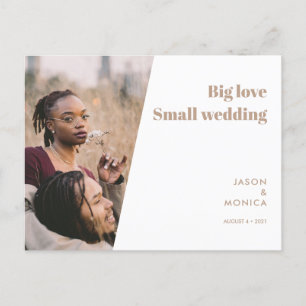 Carte Postale Faire-part Mariage Petit Format Simple et Minimaliste