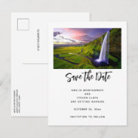 Mariage Photo Cascade d'Eau Islandaise Verte Natur