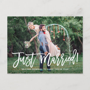 Carte Postale Faire-part Mariage photo juste marié
