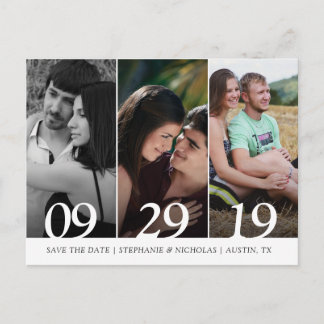 Carte Postale Faire-part Mariage photo moderne enregistrer la date