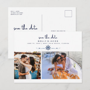 Carte Postale Faire-part Mariage photo nautique Enregistrer la date