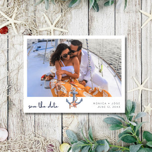 Carte Postale Faire-part Mariage photo nautique Enregistrer la date