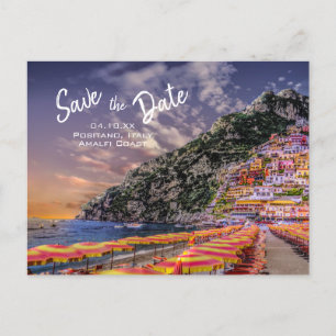 Carte Postale Faire-part Mariage Positano Côte Amalfi Mariage italien