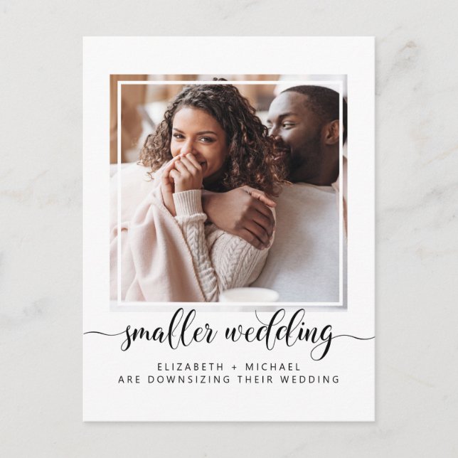 Carte Postale Faire-part Mariage Réduit en Petite Taille Photo (Devant)
