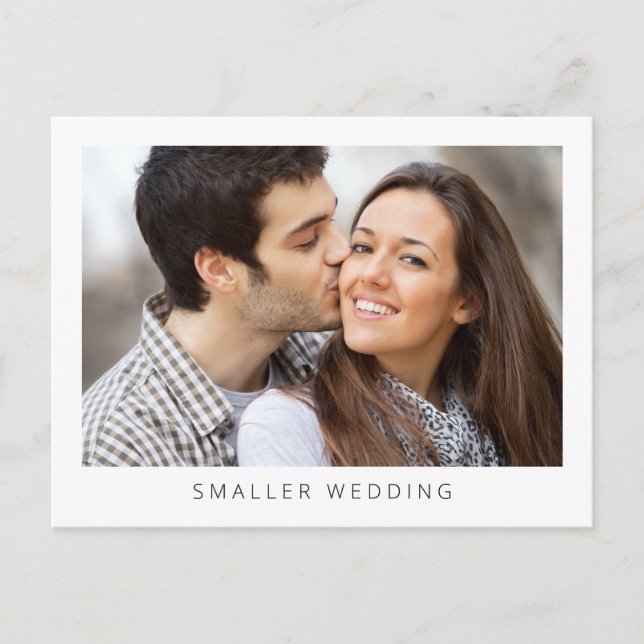 Carte Postale Faire-part Mariage Réduit Simple Photo (Devant)