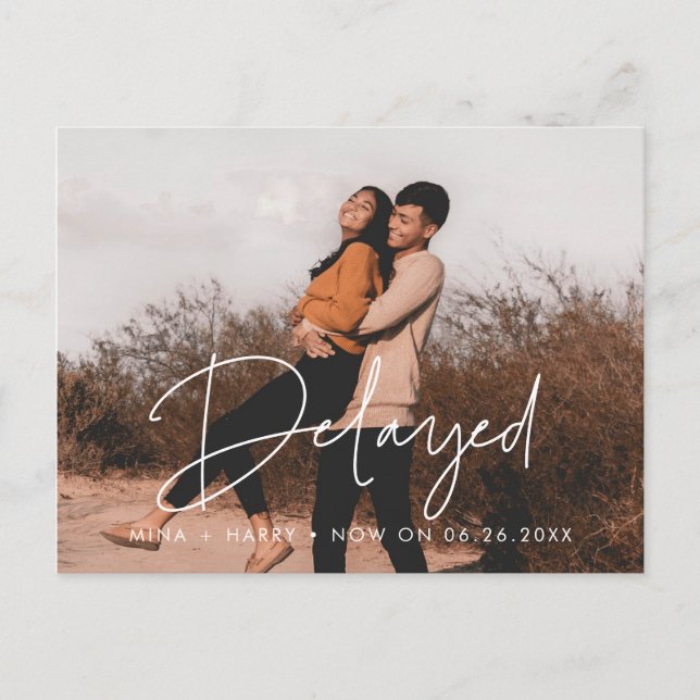Carte Postale Faire-part mariage retardé (Devant)