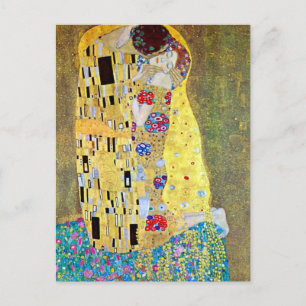 Carte Postale Faire-part Mariage, retenez la date ! Le Baiser de Gustav Kli