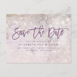 Carte Postale Faire-part Mariage rose gold élégant chic pailleté rose fémin