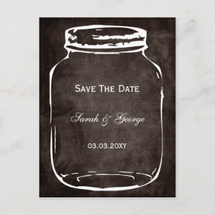 Carte Postale Faire-part mariage rustique mason jar enregistrer la date