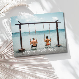 Carte Postale Faire-part Mariage Sandy Toes Salty Kisses Enregistrer la Dat