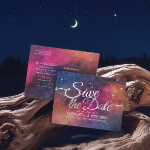 Carte Postale Faire-part Mariage Sauvegarder La Date Galaxie Nébuleuse Cons