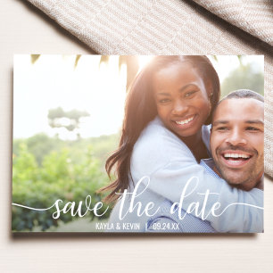 Carte Postale Faire-part Mariage simple et moderne à budget ENREGISTRER LA