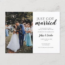 Carte Postale Faire-part Mariage Simple Juste Marié Élopement De Mariage