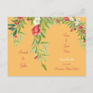 Carte Postale Faire-part Mariage toscan Love & Good Vibes Enregistrer la da