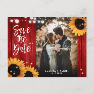 Carte Postale Faire-part Mariage tournesol Res Photo Enregistrer La Date
