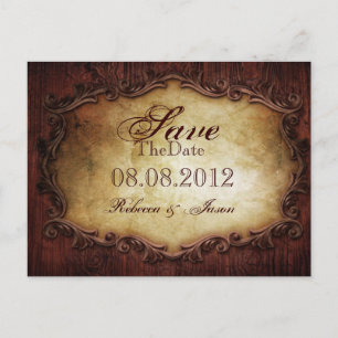 Carte Postale Faire-part mariage typographie occidental campagne enregistre