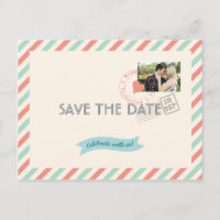 Mariage vintage par avion Enregistrer la date avec
