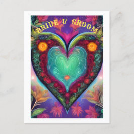 CARTE POSTALE FAIRE-PART  MARIE ET MARIÉ  