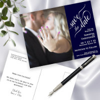 Marine Blue Wedding Enregistrer la Date Photo Call