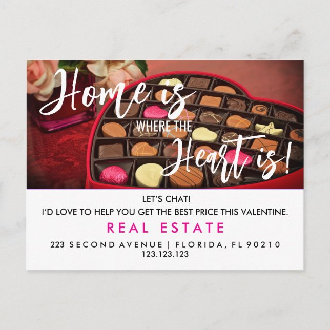 Carte Postale Faire-part Marketing immobilier pour la Saint-Valentin (Devant)