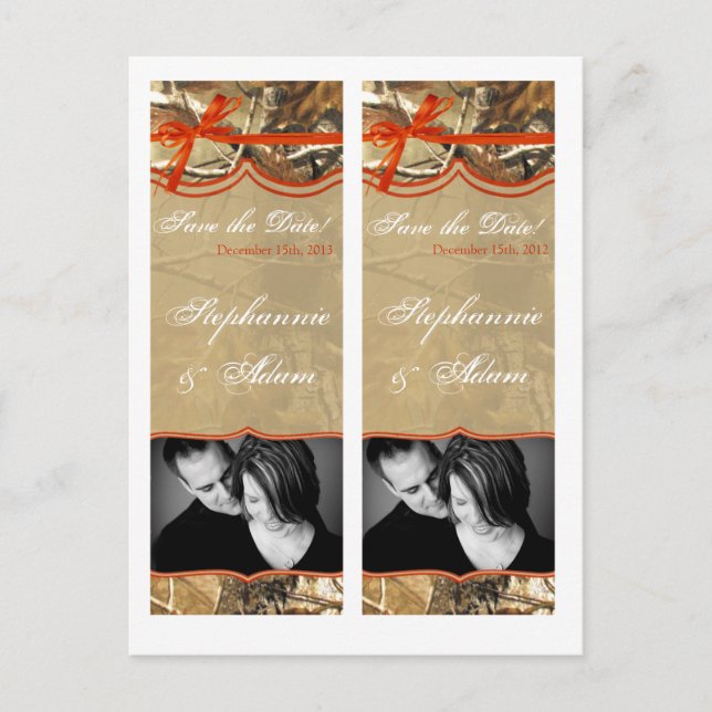 Carte Postale Faire-part Marque-page de réservation de date Faveurs Camoufl (Devant)