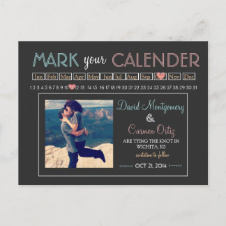 Carte Postale Faire-part "Marquez votre calendrier" Enregistrez la date