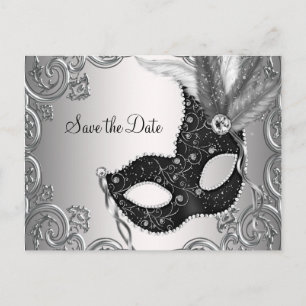 Carte Postale Faire-part Masquerade Enregistrer la date