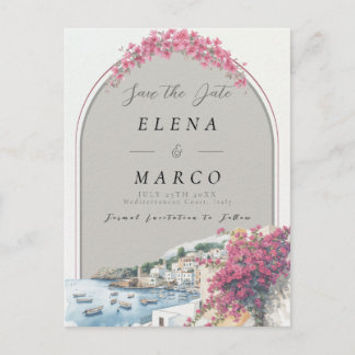 Carte Postale Faire-part Mediterranean Coastal Save the Date | 