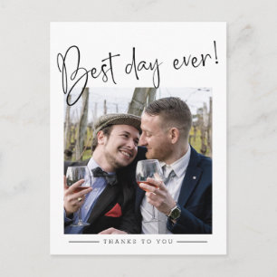 Carte Postale Faire-part Meilleur Jour Jamais ! Remerciements pour mariage
