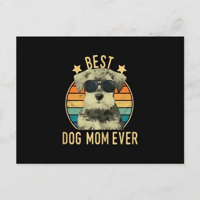 Carte Postale Faire-part Meilleure Maman de Chien Ever Schnauzer Nain (Devant)