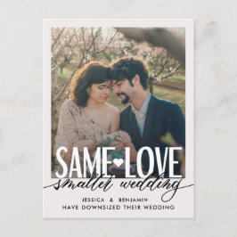 Carte Postale Faire-part Même Amour Petit Mariage | Mise à Jour du Mariage