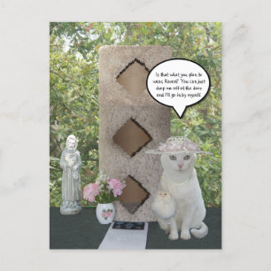 Carte Postale Faire-part Mème de chat féminin drôle