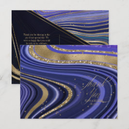 Carte Postale Faire-part Merci Abstrait du Mariage Agate Midnight ID827