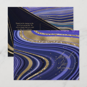 Carte Postale Faire-part Merci Abstrait du Mariage Agate Midnight ID827