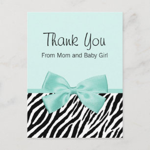 Carte Postale Faire-part Merci chic de baby shower d'arc de menthe fraîche