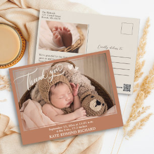 Carte Postale Faire-part Merci Message après le bébé né