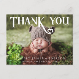Carte Postale Faire-part Merci photo bébé Coeur moderne Annonce de naissanc