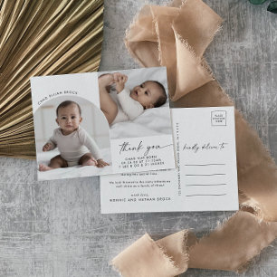 Carte Postale Faire-part Merci photo moderne Boho Arch 2